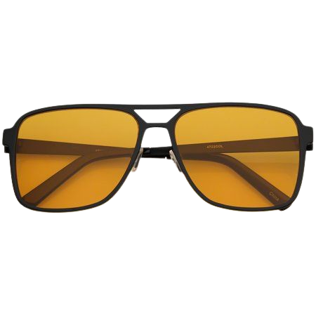 sunglass.la - Oversize Flat Top Aviator Sunglasses Color Tinted Square Flat Lens 58mm (Black / Orange) - Walmart.com