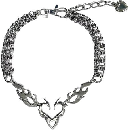 Grunge Heart Chain Necklace | BOOGZEL APPAREL – Boogzel Clothing
