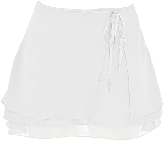 Clothing : Skirts : 'Clarice' White Floaty Layered Mini Skirt