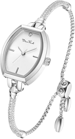 Amazon.com: Petite Bracelet Watch for Women Girl, Gifts for Girlfriend Diamond Dress Analog Watch Waterproof (Silver-White) : Clothing, Shoes & Jewelry