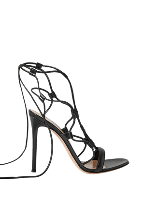 Black Giza 105 lace-up leather sandals | Gianvito Rossi | NET-A-PORTER