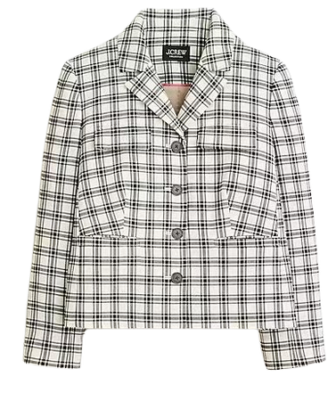 J.Crew: Collection Blazer-jacket In Plaid Italian City Wool Blend For Women
