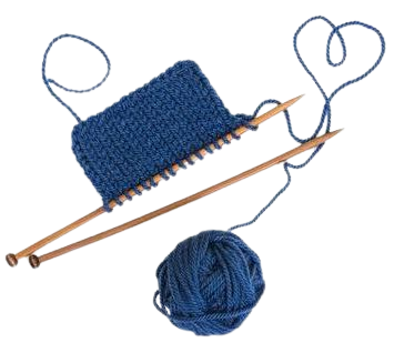 knitting blue needles kit
