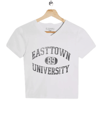 White East Town University T-Shirt | Topshop