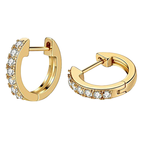 Amazon.com: Gacimy Gold Huggie Earrings for Women 14K Real Gold Plated, Small Cubic Zirconia Cartilage Hoop Earrings Cuffs for Women: Clothing, Shoes & Jewelry