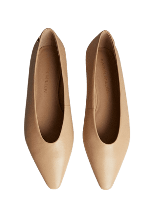 Premium Leather Point- Toe Flats | Karen Millen