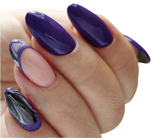 Purple / Black nails