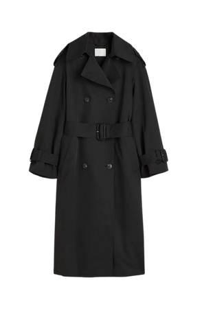 Double-breasted Trench Coat - Black - Ladies | H&M US