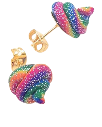 Amazon.com: Unicorn Poop Stud Earrings for Girls Rainbow Glitter Sparkle: Handmade