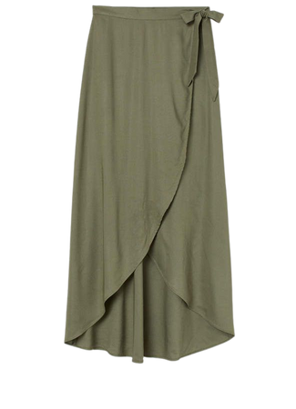 Wrap-front Skirt - Green
