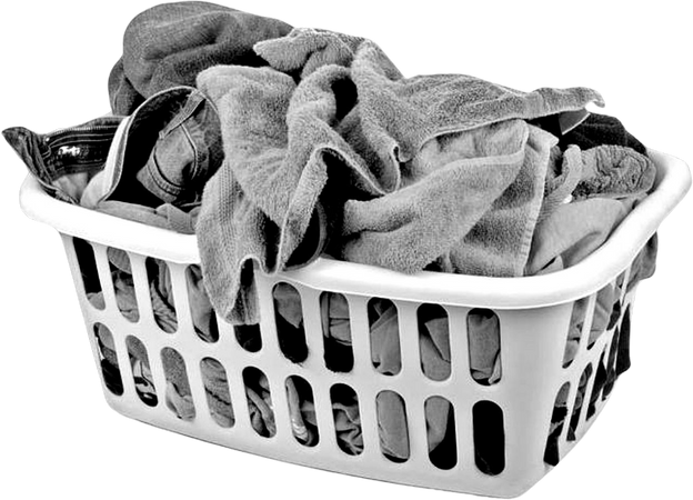black and white clothes laundry basket png