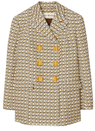 Twill Crepe Double-Breasted Jacket: Women's Designer Jackets | Tory Burch