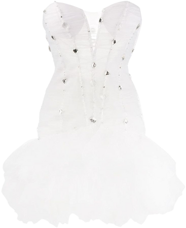 loulou white tulle mini dress