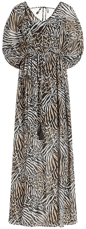Rachel Zoe Animal Print Tie Waist Maxi Dress | Express