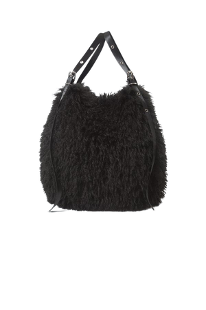 Faux Fur Shoulder Bag - Black - Weekday WW