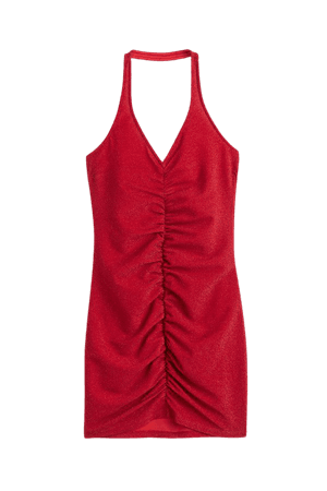 Halterneck Dress - Red - Ladies | H&M US