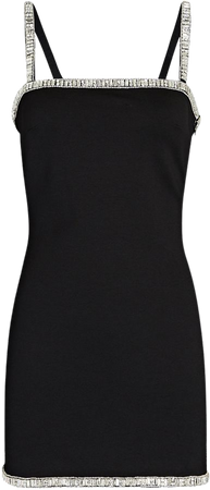 Retrofête Regina Crystal-Embellished Mini Dress in black | INTERMIX®