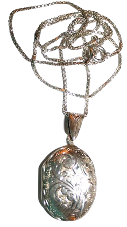 Vintage Sterling Silver Locket Necklace - Antique looking engraved locket sterlings silver jewelry carved silver unique strange