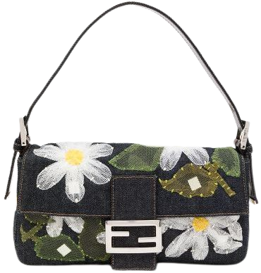 Fendi Pre-Owned 2000s Mamma Baguette Floral Shoulder Bag - Farfetch