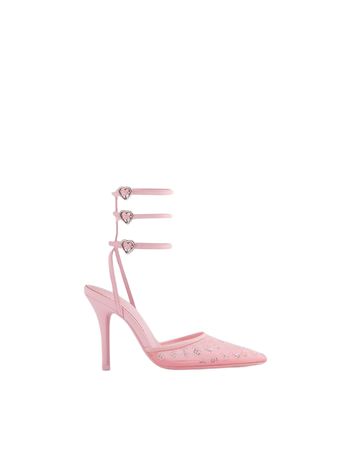 Shiny high-heel shoes with ankle straps and heart-shaped buckles. - Shoes - Women | Bershka