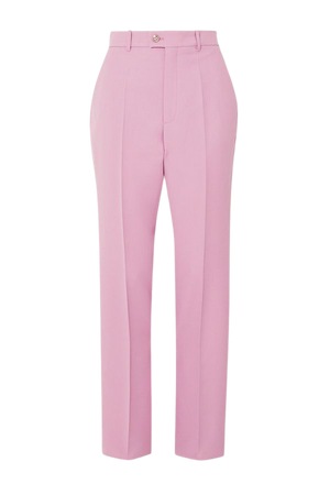 Pink Silk and wool-blend straight-leg pants | Gucci | NET-A-PORTER