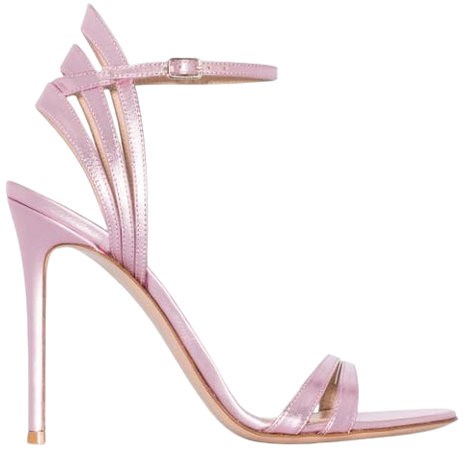 Pink Gianvito Rossi 115mm metallic leather sandals - Farfetch