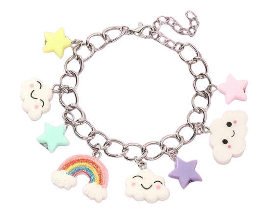 rainbow cloud sky charm bracelet