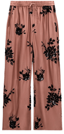 EMBROIDERED SEQUIN PANTS - Pale pink | ZARA United States