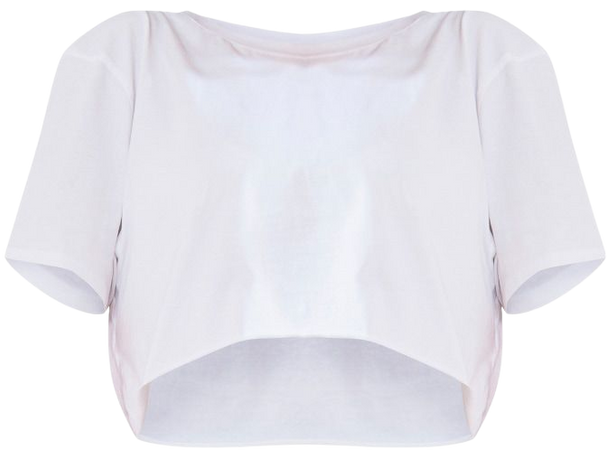 Organic White Oversized Crop T-Shirt | PrettyLittleThing USA