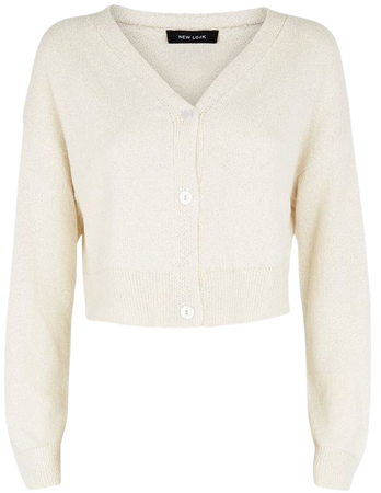 Cream Cropped Knit Cardigan | New Look