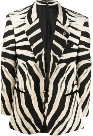 Roberto Cavalli zebra-print Single Breasted Blazer - Farfetch