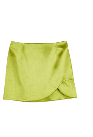 Khaki satin mini skirt | River Island