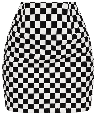 checkered print skirt