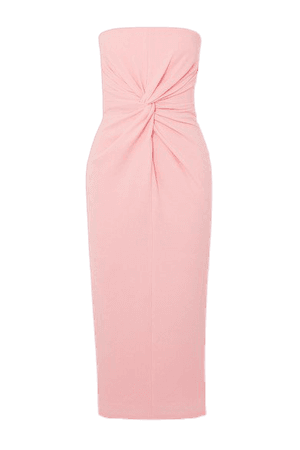 Alex Perry | Lindsey strapless gathered crepe midi dress | NET-A-PORTER.COM