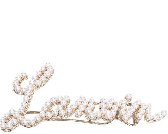 LANVIN pearl-embellished logo hair clip - FARFETCH
