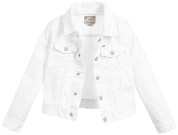 Polo Ralph Lauren - Girls White Denim Jacket | Childrensalon