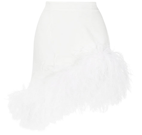 16Arlington Vivien feather-trimmed Mini Skirt - Farfetch