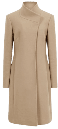Reiss Camel Mia Wool-Blend Mid Length Coat | REISS USA