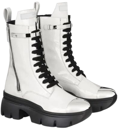*clipped by @luci-her* Giuseppe Zanotti Patent Track Sole Boots In White | ModeSens