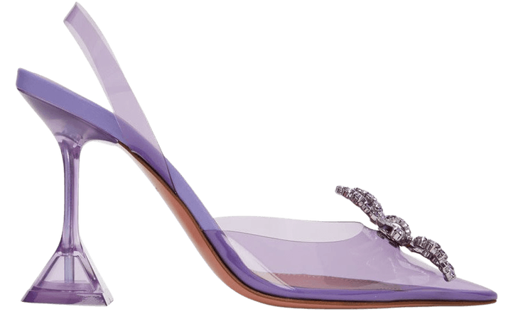 Amina Muaddi: Purple Rosie Glass Heels | SSENSE
