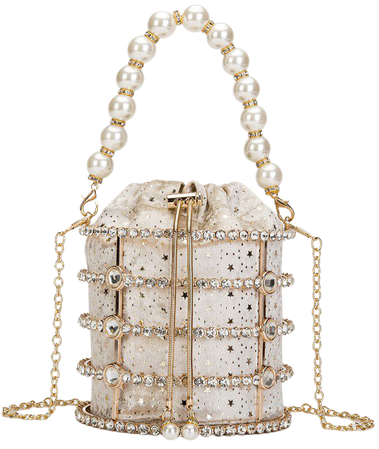Faux Pearl & Rhinestone Decor Bucket Bag | SHEIN USA