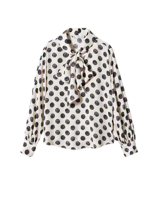 Bow polka-dot blouse - Women | Mango USA