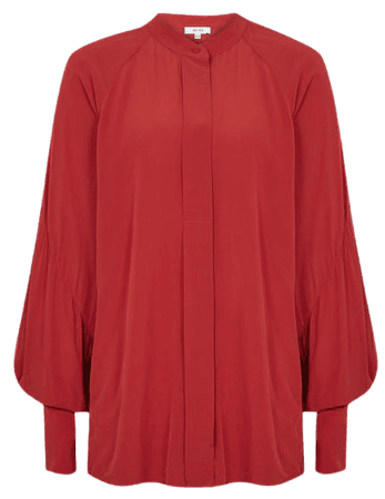 Harris Red Concealed Placket Blouse – REISS