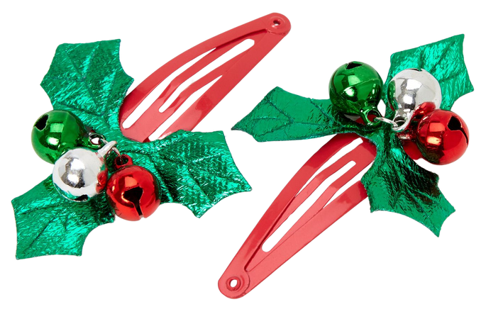 Christmas Holly Snap Hair Clips - 2 Pack | Claire's US