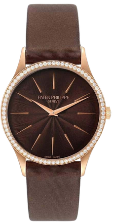 Patek Philippe Calatrava Rose Gold Brown Dial Ladies Watch 4897R For Sale at 1stDibs