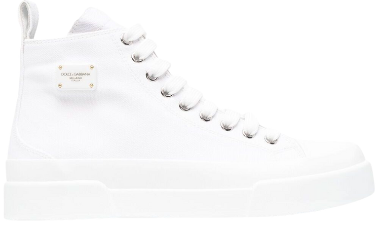 Shop white Dolce & Gabbana logo-patch high-top sneakers with Express Delivery - Farfetch