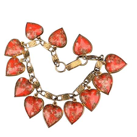 Victorian Revival Puffed Heart Charm Bracelet . Designer Sign | Etsy