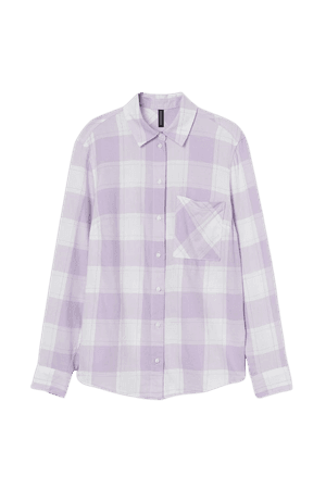 Cotton Shirt - Light purple white  - Ladies | H&M US