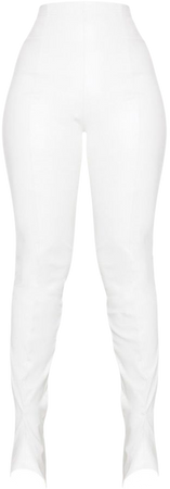 white leather leggings