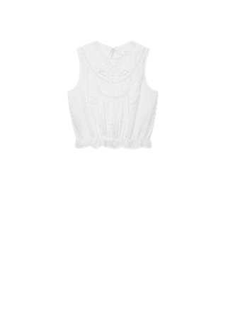 Embroidered cotton top - Women | Mango USA